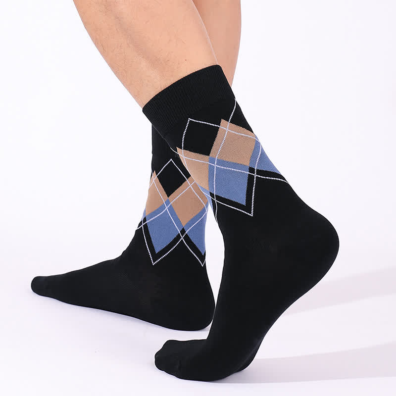 Viertelsocken im britischen Stil mit Rautenmuster (4 Paar) - image 11