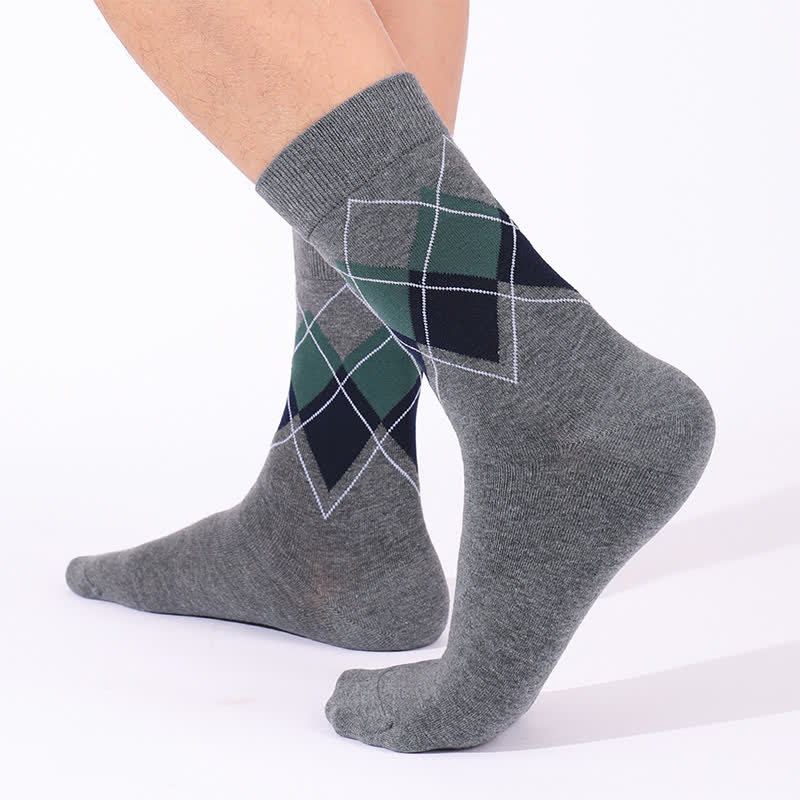 Viertelsocken im britischen Stil mit Rautenmuster (4 Paar) - image 8