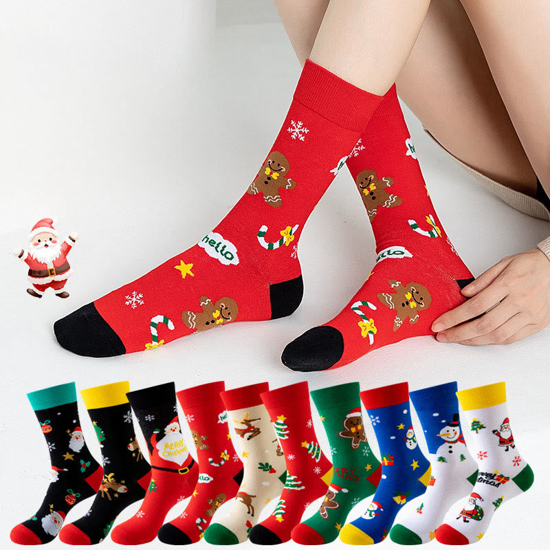 Viertelsocken mit Weihnachtsmuster in Übergröße (3 Paar) - image 0