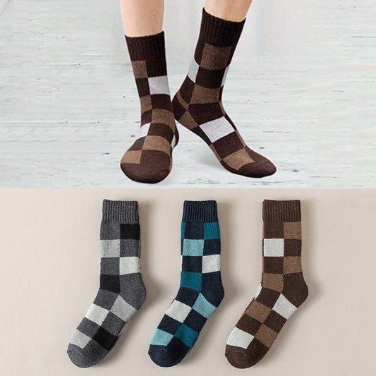 Warme karierte Viertelsocken in Übergröße (3 Paar) - image 0
