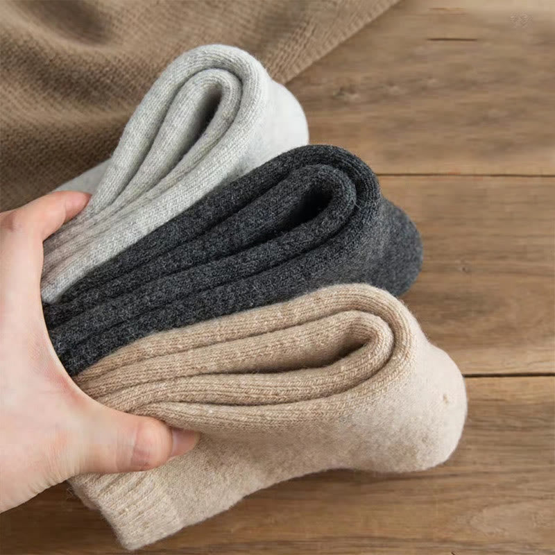 Einfarbige Wollviertelsocken in Übergröße (5 Paar) - image 1