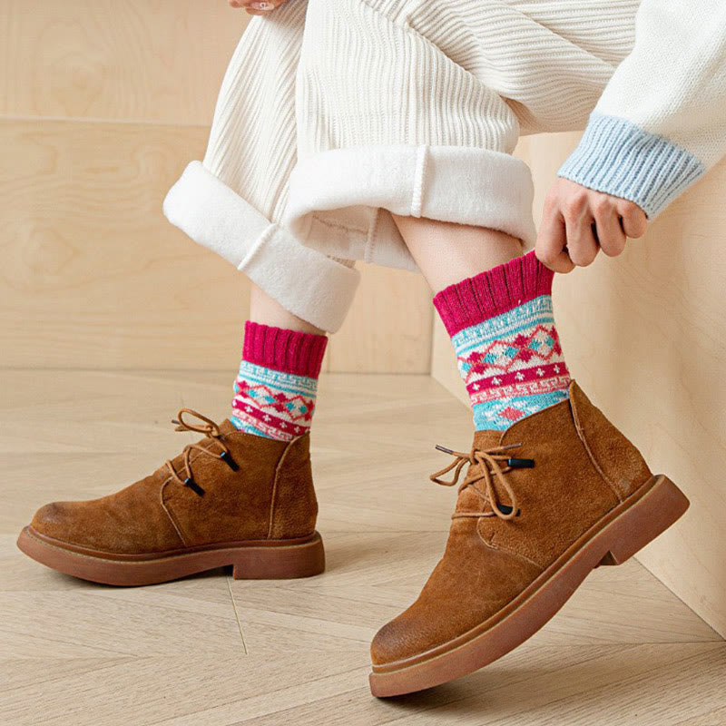 Dicke Viertelsocken im Ethno-Stil (5 Paar) - image 5