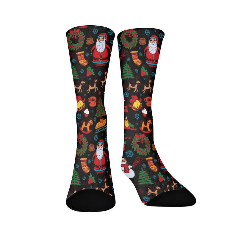 Weihnachtsmann-Elch-Viertel-Socken in Übergröße - Schwarz - EU37-44 (US4-10) - image 3