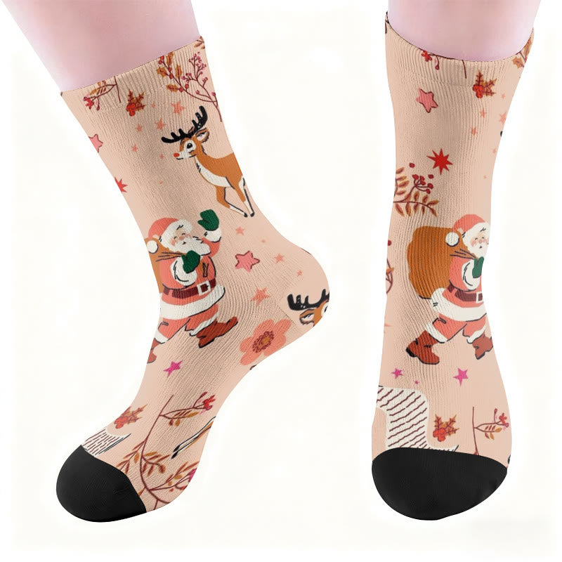 Rosa Weihnachtsmann-Viertel-Socken in Übergröße - image 1