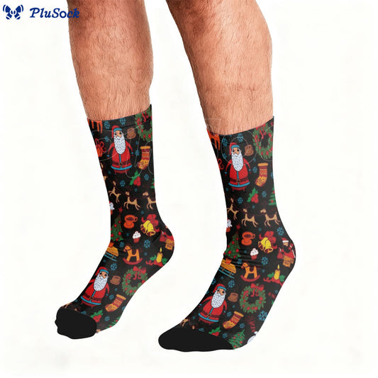 Weihnachtsmann-Elch-Viertel-Socken in Übergröße - image 0