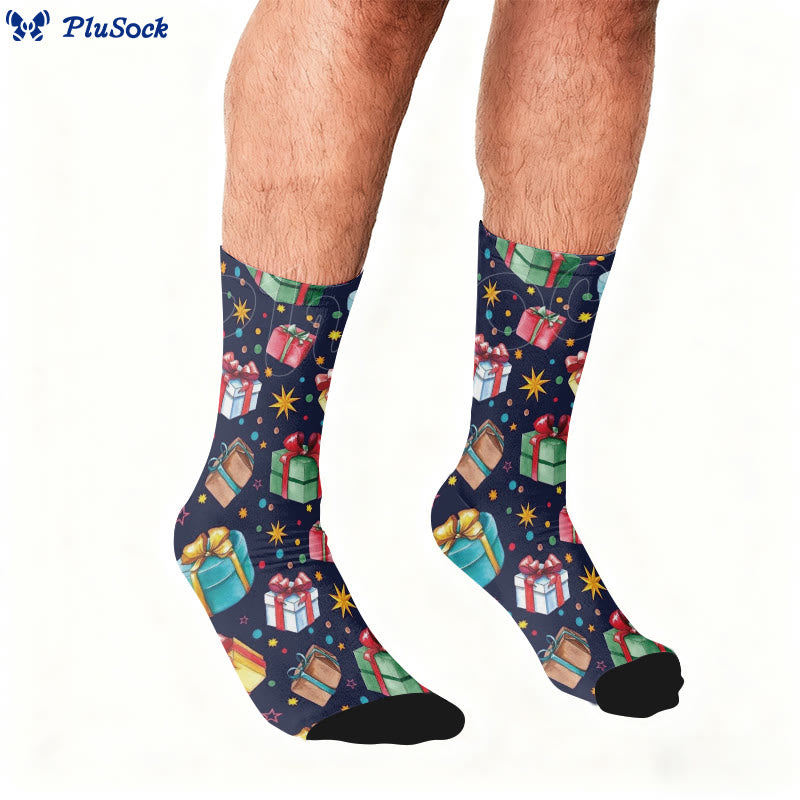 Weihnachtsgeschenkbox-Viertel-Socken in Übergröße - image 1