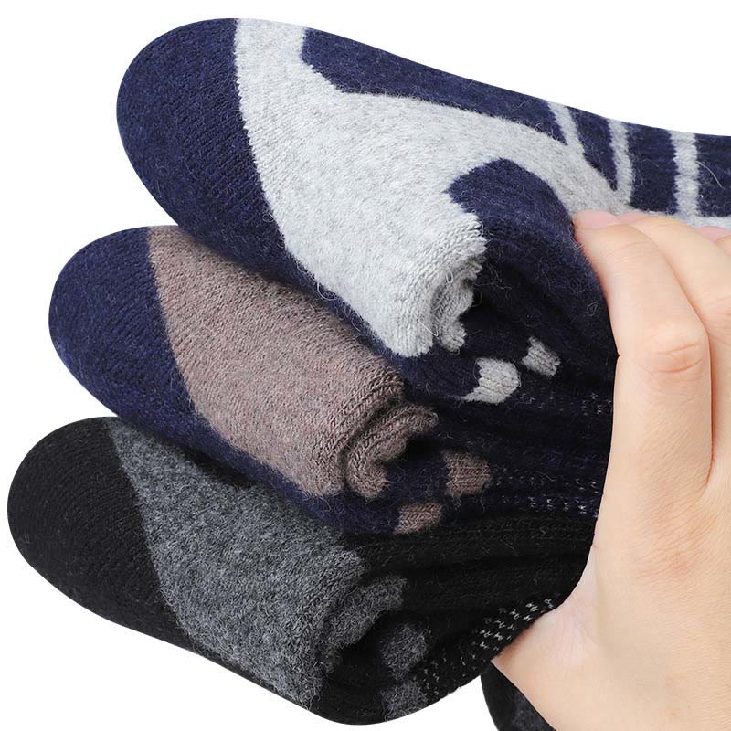 Wollsocken mit geometrischem Muster in Übergröße (3 Paar) - image 5