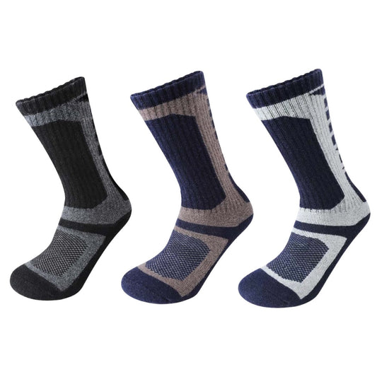 Wollsocken mit geometrischem Muster in Übergröße (3 Paar) - Mehrfarbig - EU39-45 (US6-11) - image 0