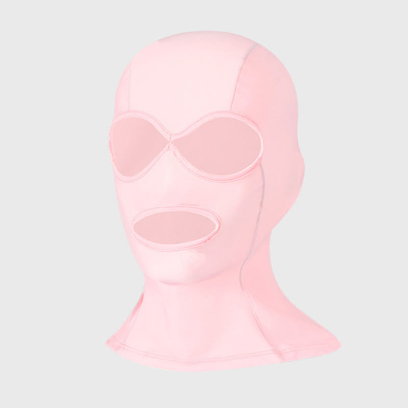 Einfarbige Sonnenschutz-Gesichtsmaske aus Eisseide - Rosa - One Size - image 0