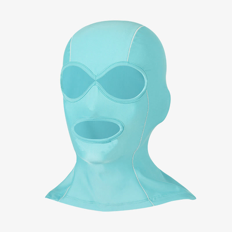 Einfarbige Sonnenschutz-Gesichtsmaske aus Eisseide - Blau - One Size - image 2