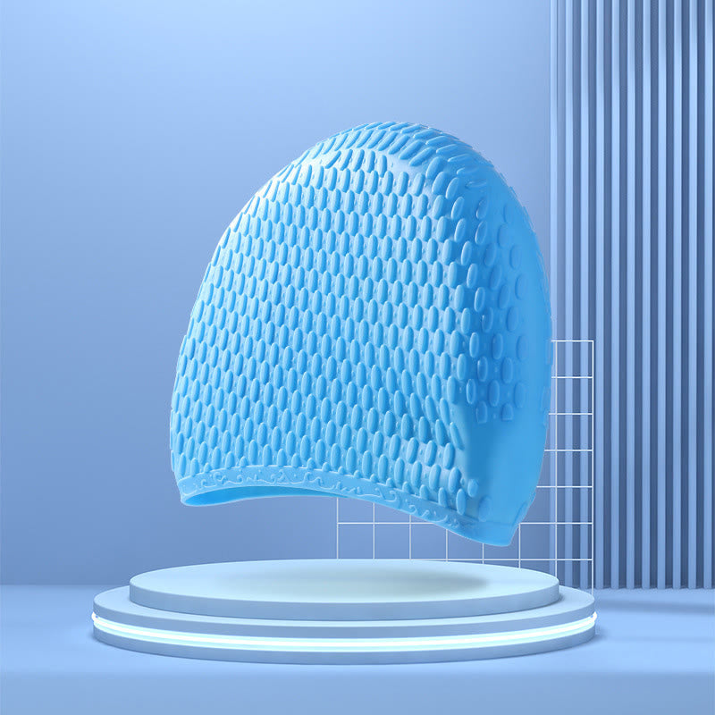 Tropfenförmige Badekappe - Blau - One Size - image 7