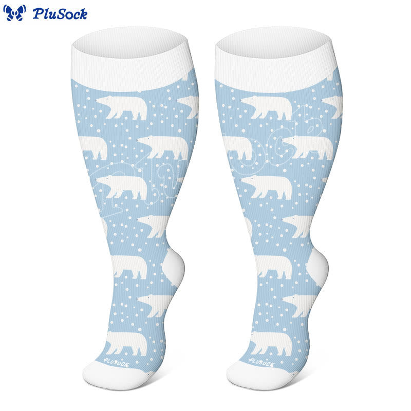 Übergröße, süße Bären-Kompressionsstrümpfe mit Weihnachtsmann-Motiv (3 Paar) - image 3