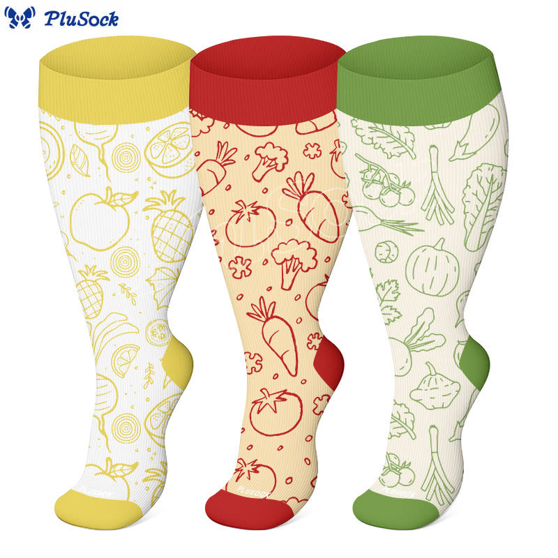 Kompressionsstrümpfe der Vegetable Series in Übergröße (3 Paar) - image 0