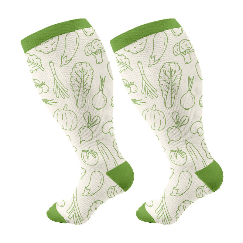 Kompressionsstrümpfe der Vegetable Series in Übergröße (3 Paar) - Grün (1 Paar) - 4XL - image 7