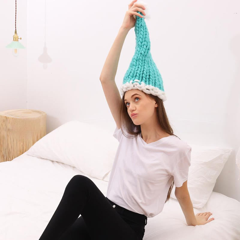 Dicke rote Weihnachtsmütze - Blau - One Size - image 10