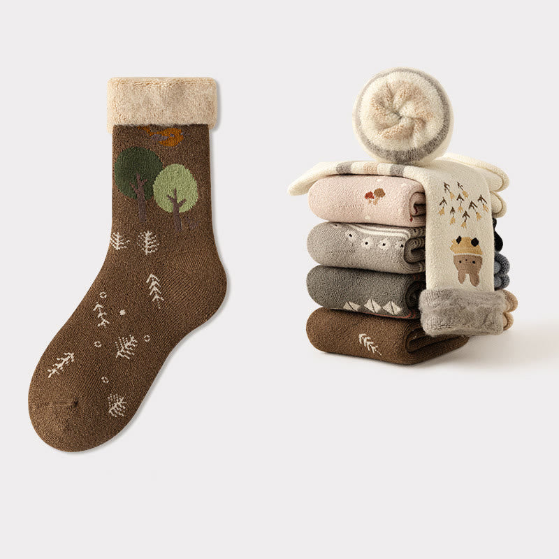 Plusock Süße Cartoon-Viertel-Socken (5 Paar) - Kaffee - EU36-41(US3-7.5) - image 14