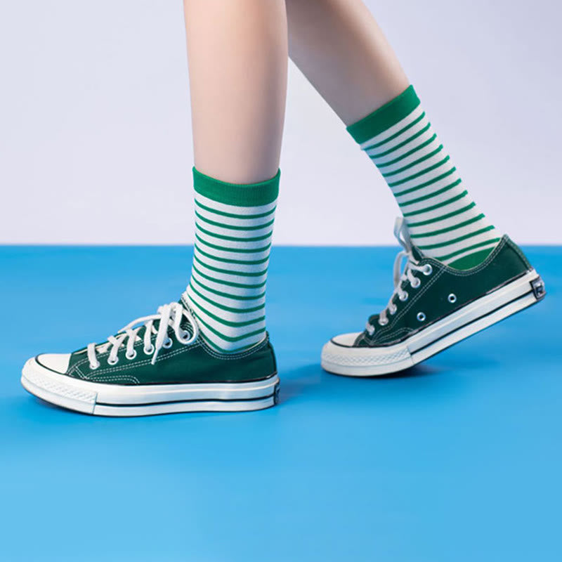Plusock Viertelsocken mit Retro-Streifen in Übergröße (5 Paar) - image 1
