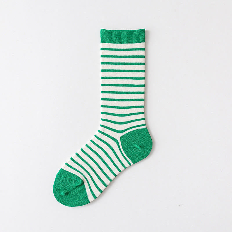 Plusock Viertelsocken mit Retro-Streifen in Übergröße (5 Paar) - Grün - EU36-43(US3-9) - image 8