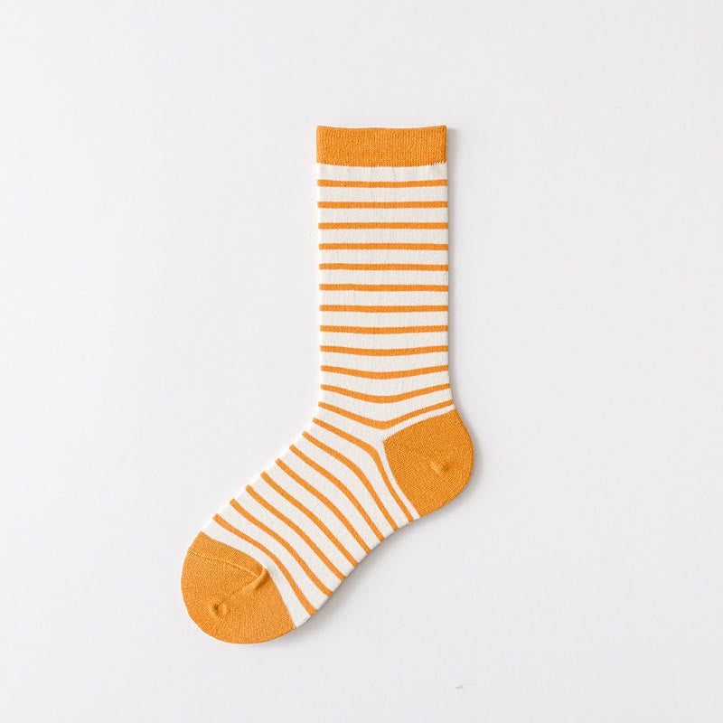 Plusock Viertelsocken mit Retro-Streifen in Übergröße (5 Paar) - Gelb - EU36-43(US3-9) - image 6