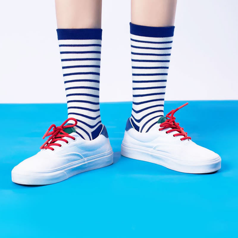 Plusock Viertelsocken mit Retro-Streifen in Übergröße (5 Paar) - image 4