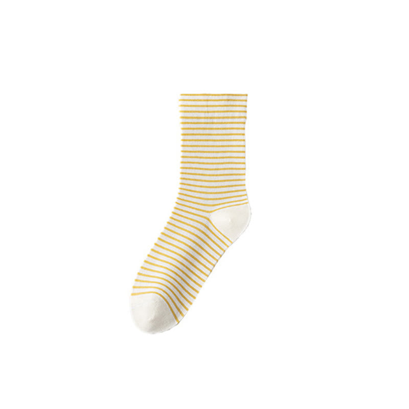 Plusock Nadelstreifen-Viertel-Socken aus Baumwolle (6 Paar) - Gelb - EU36-40(US3-7) - image 15
