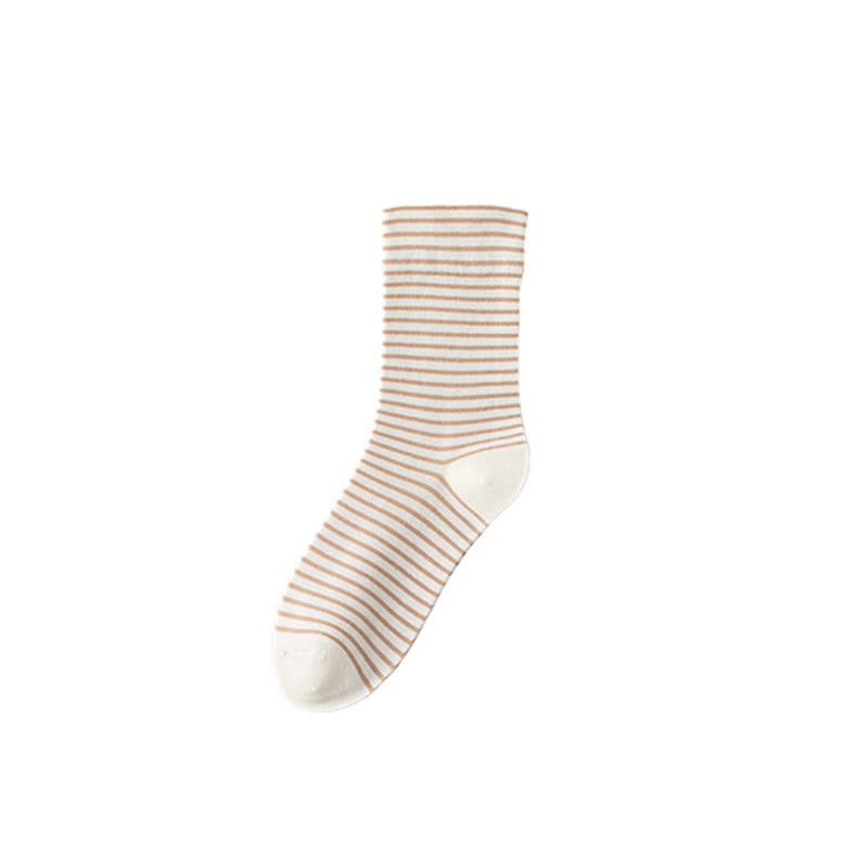 Plusock Nadelstreifen-Viertel-Socken aus Baumwolle (6 Paar) - Khaki - EU36-40(US3-7) - image 14