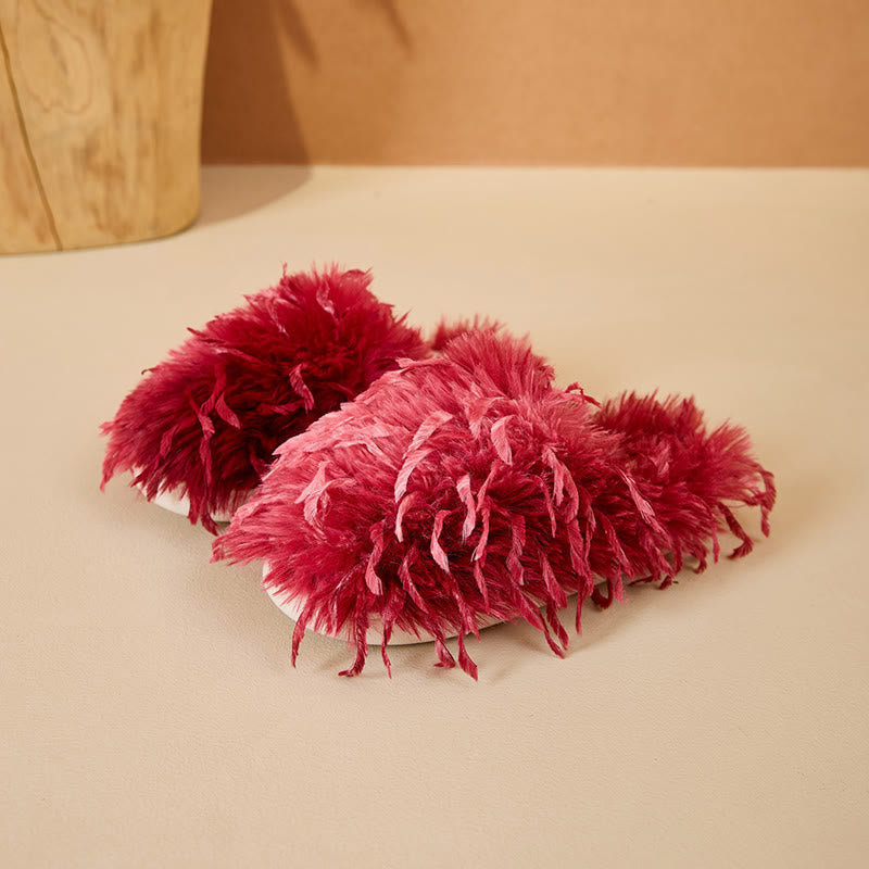 Plusock – Flauschige Fell-Hausschuhe in Übergröße - Wein - EU42-43 (US8,5-9) - image 15