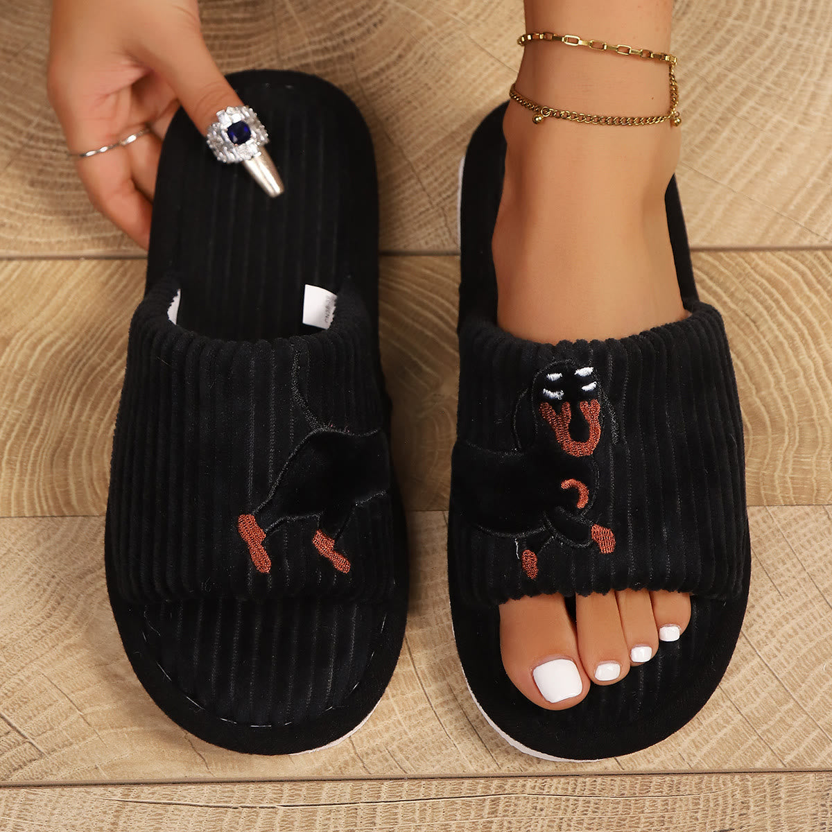 Plusock Hausschuhe in Übergröße mit weicher Plüschsohle - Hund - US 9-10 - image 2