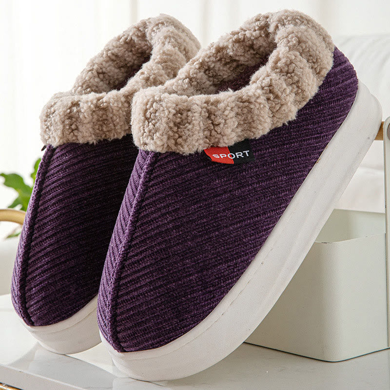 Plus-Size-Plüschpantoffeln - Lila - EU43-44 (US9-10) - image 10
