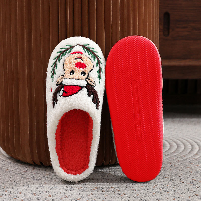 Weihnachtshausschuhe mit Hirschmotiv in Übergröße - image 1