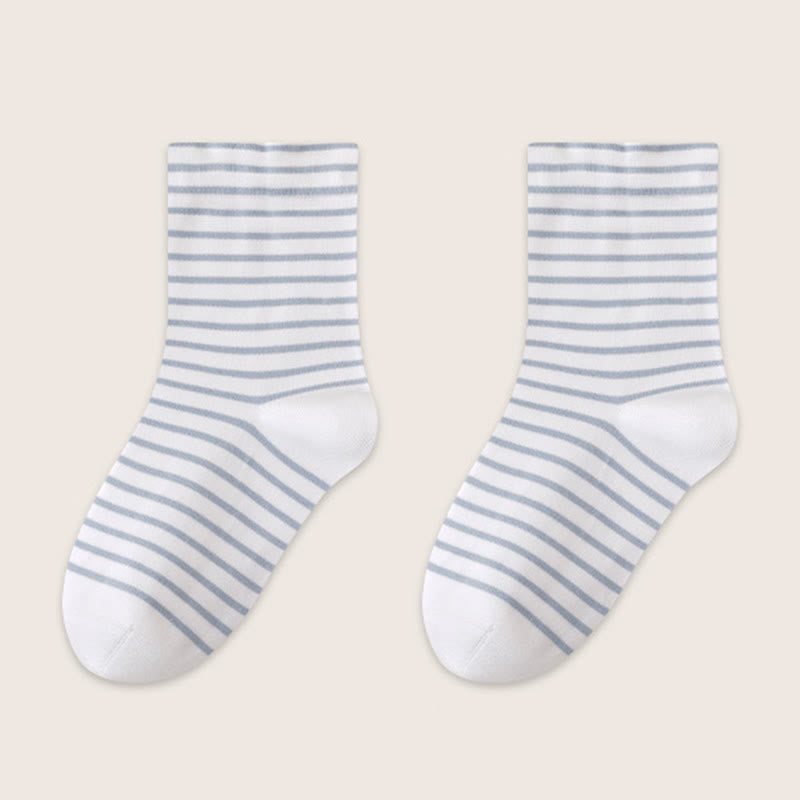 Atmungsaktive Schlafsocken aus reiner Baumwolle mit Streifenmuster (3 Paar) - Hellblau - EU36-39 (US3-6) - image 15