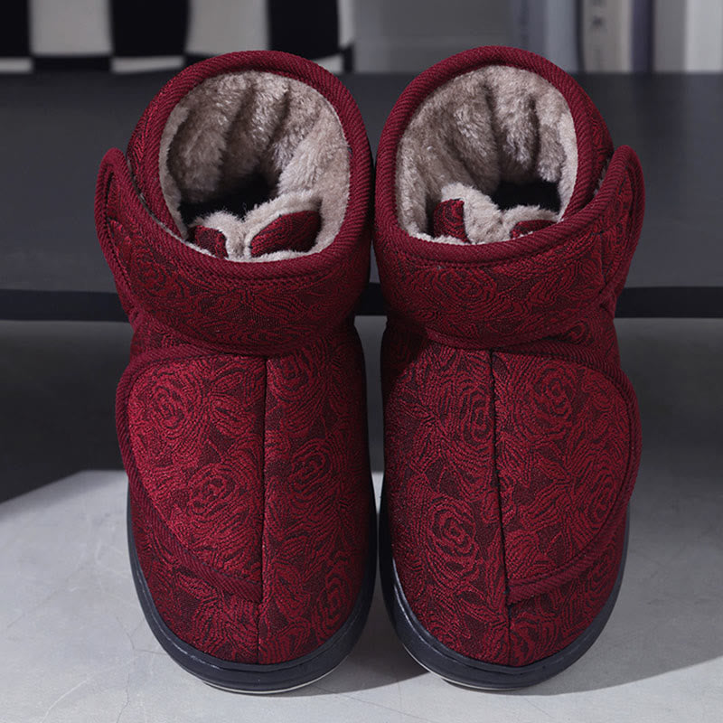 Hausschuhe mit Blumenmuster in Übergröße - Wein - EU44-45 (US9-10) - image 14