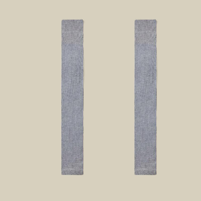 Dicke, warme Oberschenkelstulpen aus Wolle - Hellgrau - Einheitsgröße - image 15