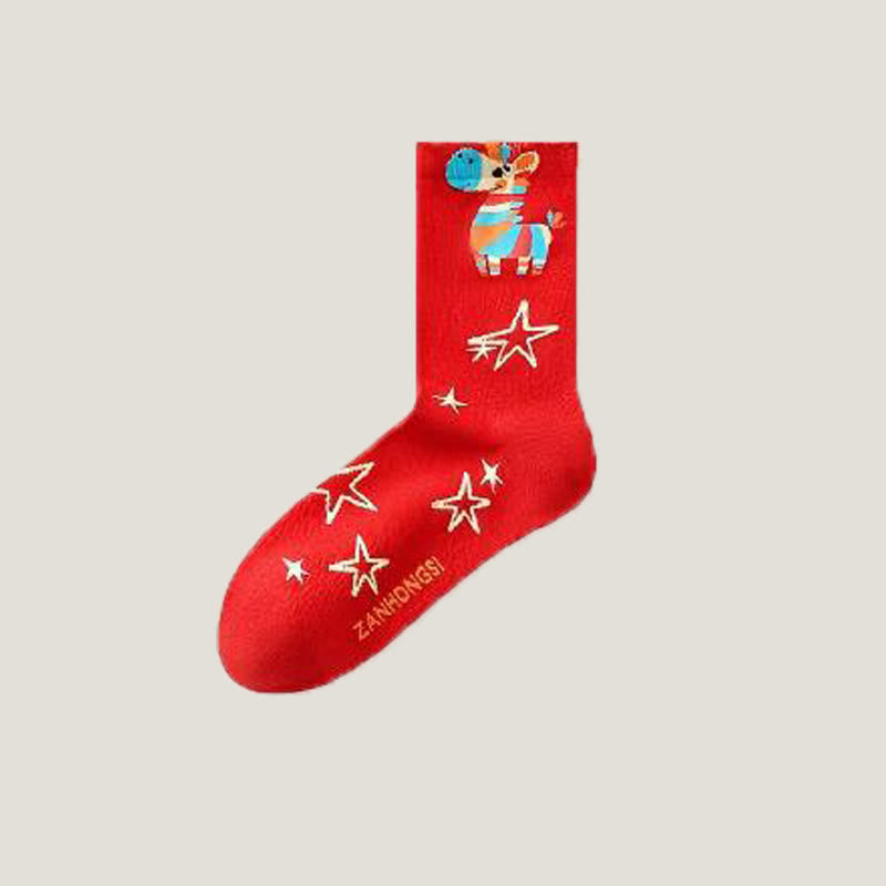 Regenbogenfarbene Pferdeviertel-Socken (6 Paar) - image 16