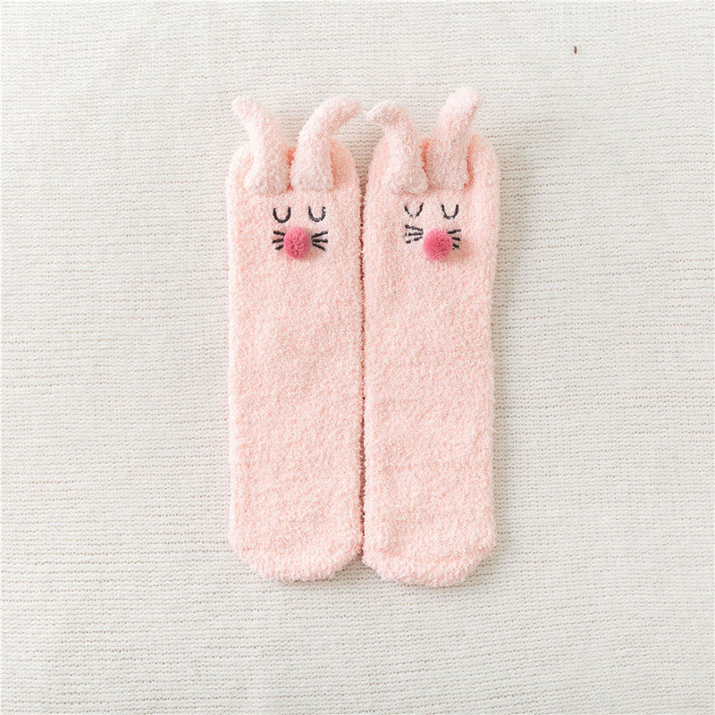Plüsch-Hasenohren-Socken (3 Paar) - Rosa - EU36-40 (US3-7) - image 13