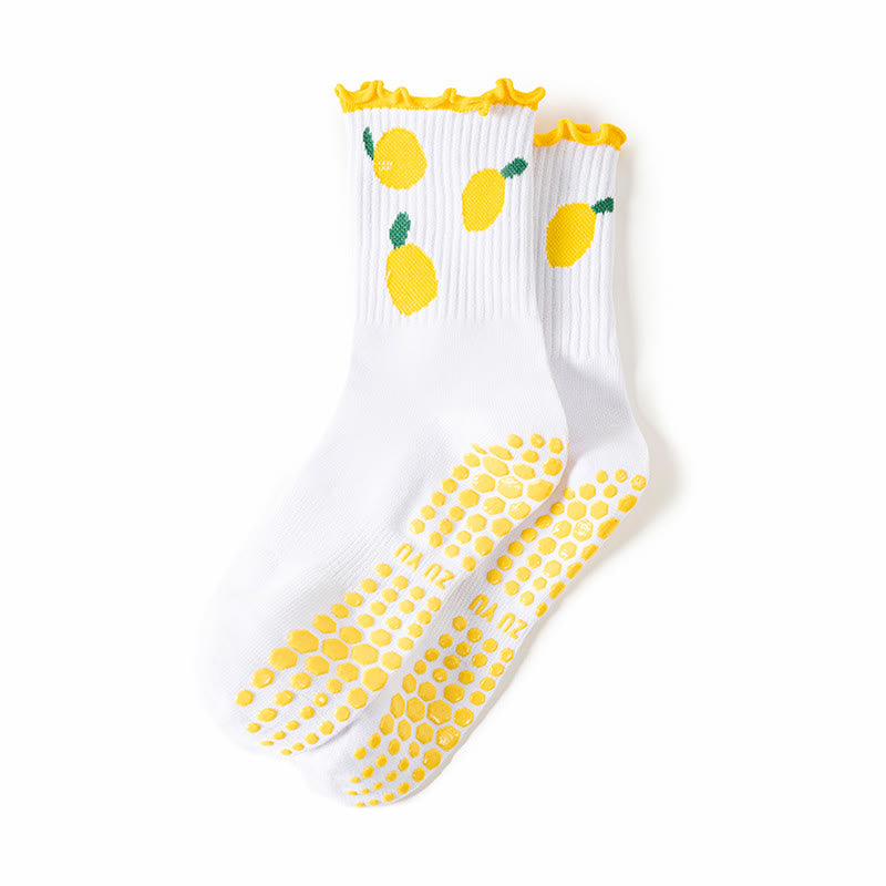 Kirsch-Zitronen-Socken mit rutschfester Oberfläche (3 Paar) - Gelb - EU36-40 (US3-7) - image 14