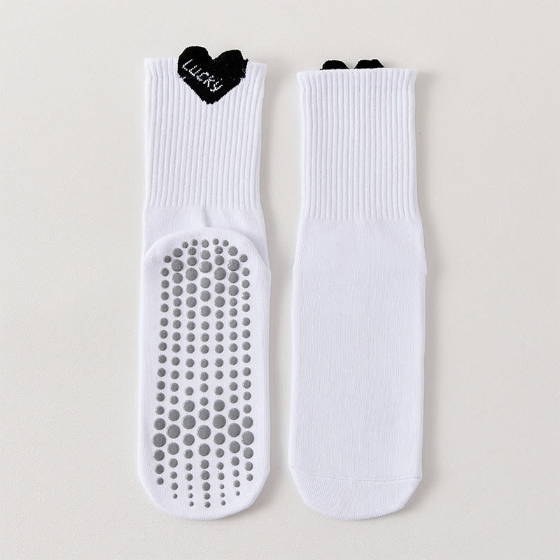 Lucky Heart Grip Socken (4 Paar) - Weiß - EU36-40 (US3-7) - image 15
