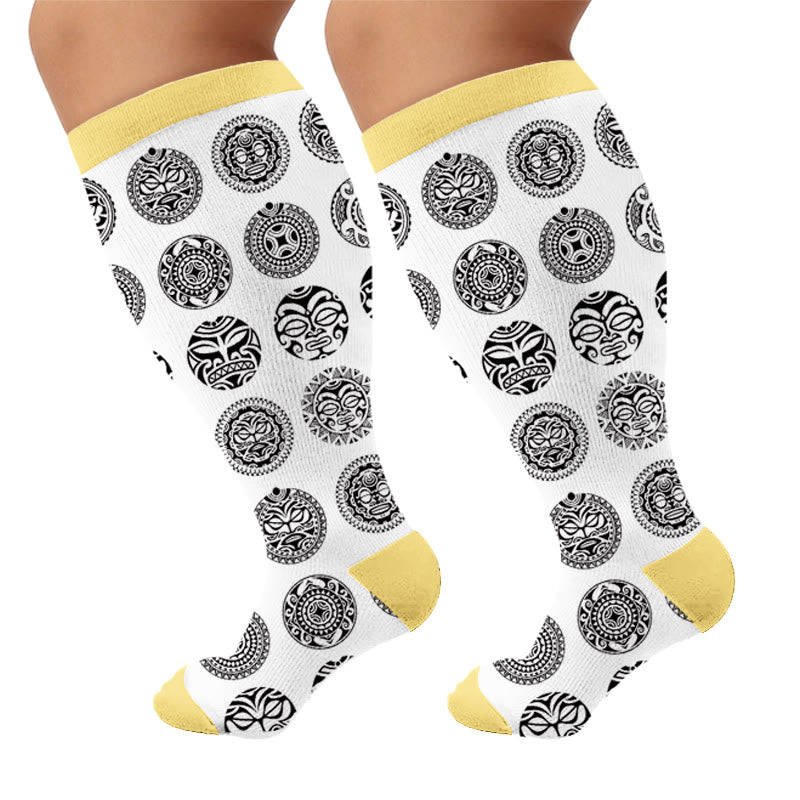 Kompressionsstrümpfe mit religiösem Aufdruck in Übergröße - Polynesien (1 Paar) - 4XL - image 7