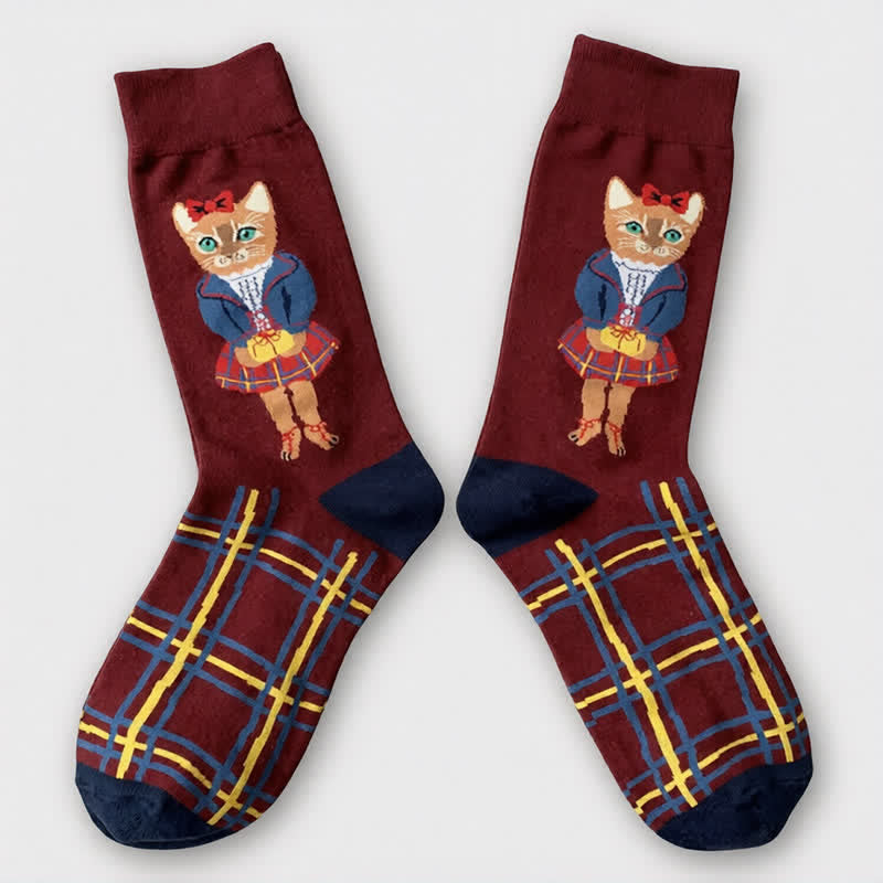 Niedliche Katzenblumen-Socken (3 Paar) - image 6