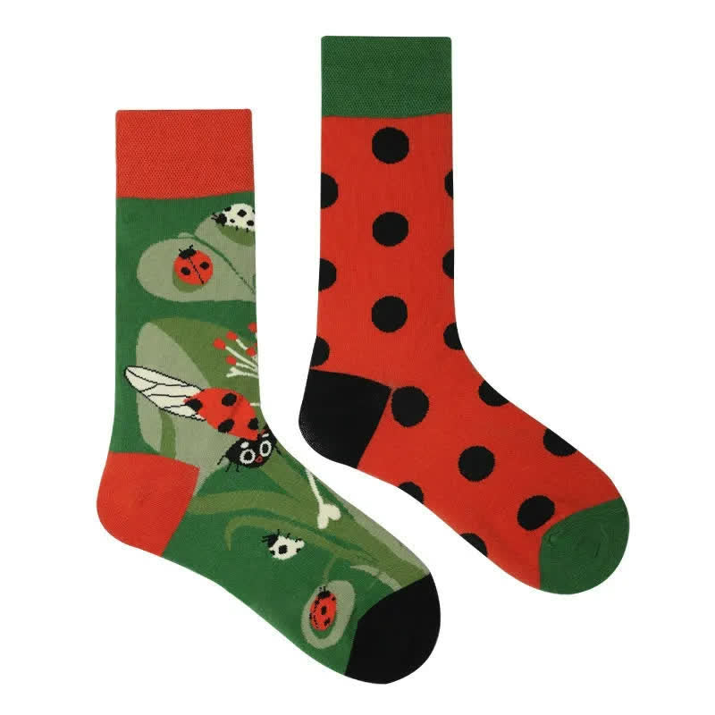 Viertelsocken mit Marienkäfer-Punkten - image 1