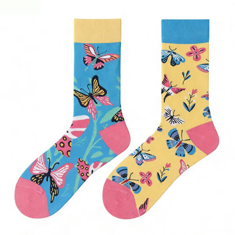 Bunte Blumen-Schmetterlings-Viertel-Socken - image 2