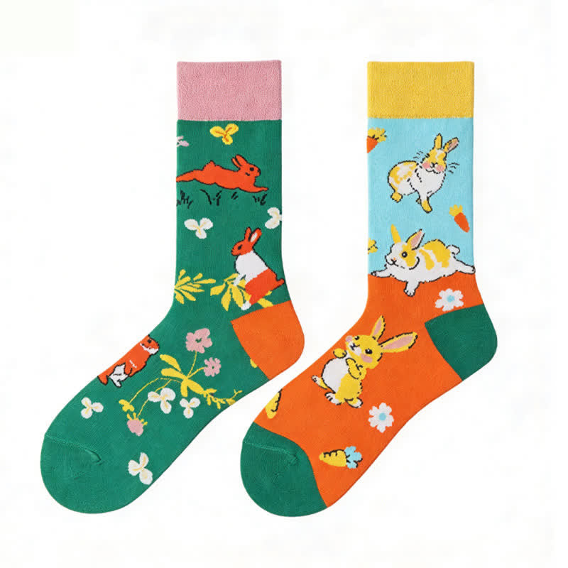Cartoon-Hasen-Viertel-Socken - image 1