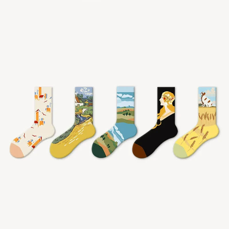 Bunte Weizenfeld-Viertel-Socken (5 Paar) - image 1