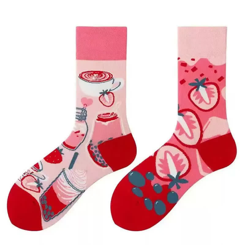Niedliche Erdbeer-Viertel-Socken - image 1