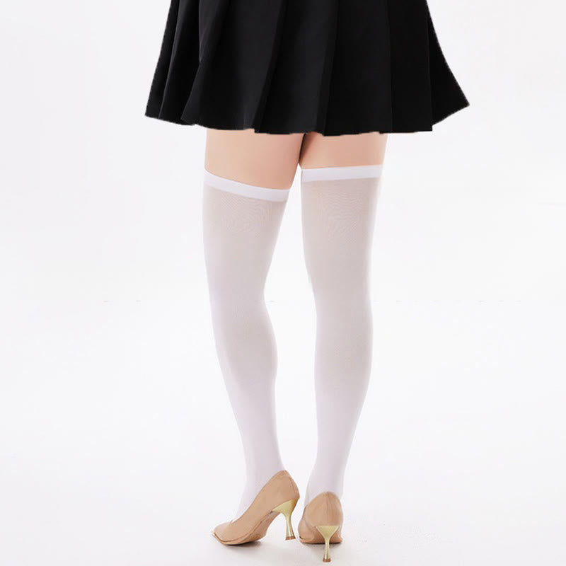 Formgebende Oberschenkelstrümpfe in Unifarben (2 Paar) - image 9