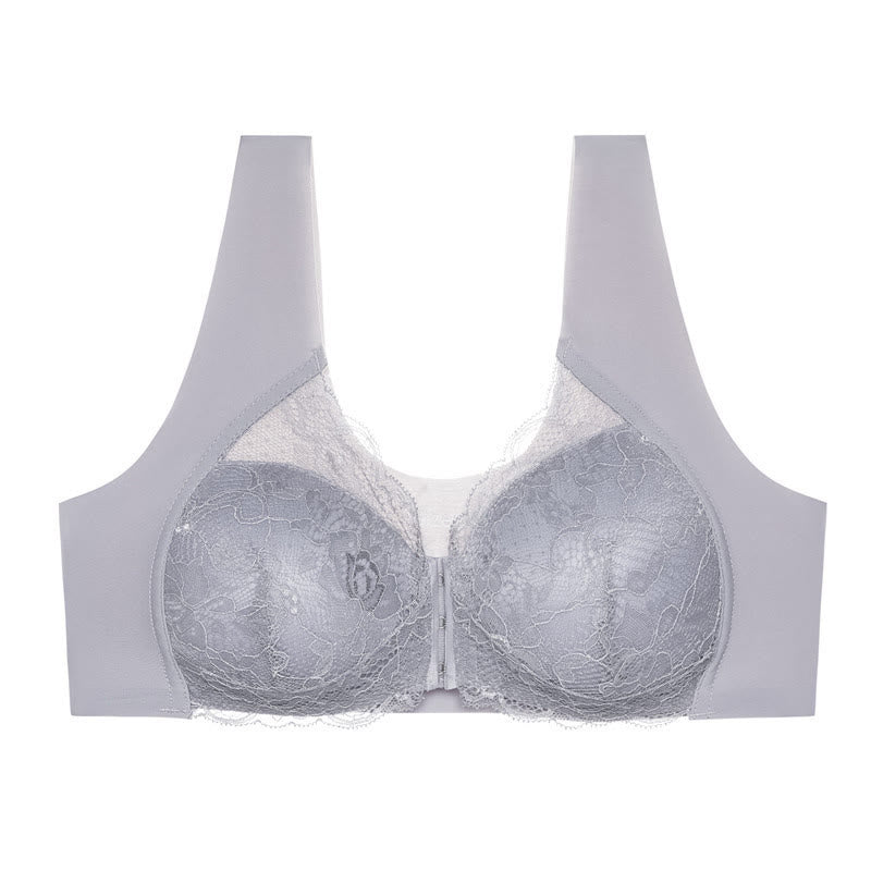 Kabelloser BH mit Vorderverschluss - Grau - 5XL - image 13