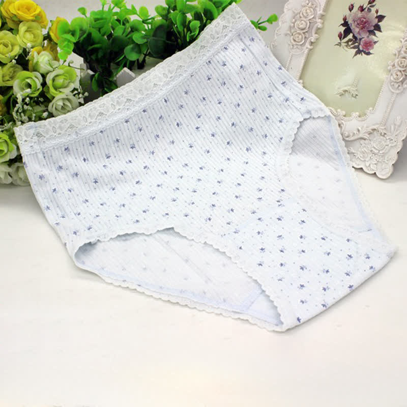 Baumwollslip mit Blumenmuster und hohem Bund (3er-Pack) - Blau - XXXL - image 7