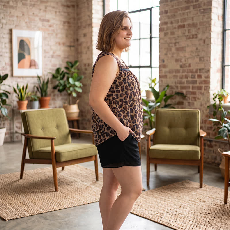 Plus Size Leopardenmuster-Tanktop mit Polka-Dots (2-teilig) - image 6