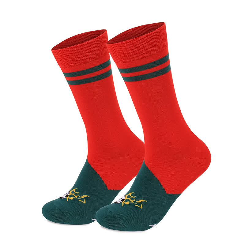 Bunte Fußball-Streifen-Viertelsocken (3 Paar) - Rot - EU40-46 (US7-12) - image 5