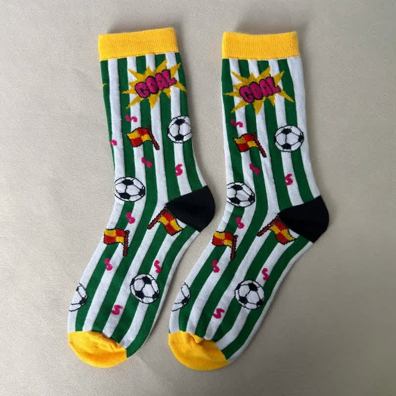 Fußballstreifen-Viertelsocken (3 Paar) - Gelb - EU39-43 (US6-9) - image 5